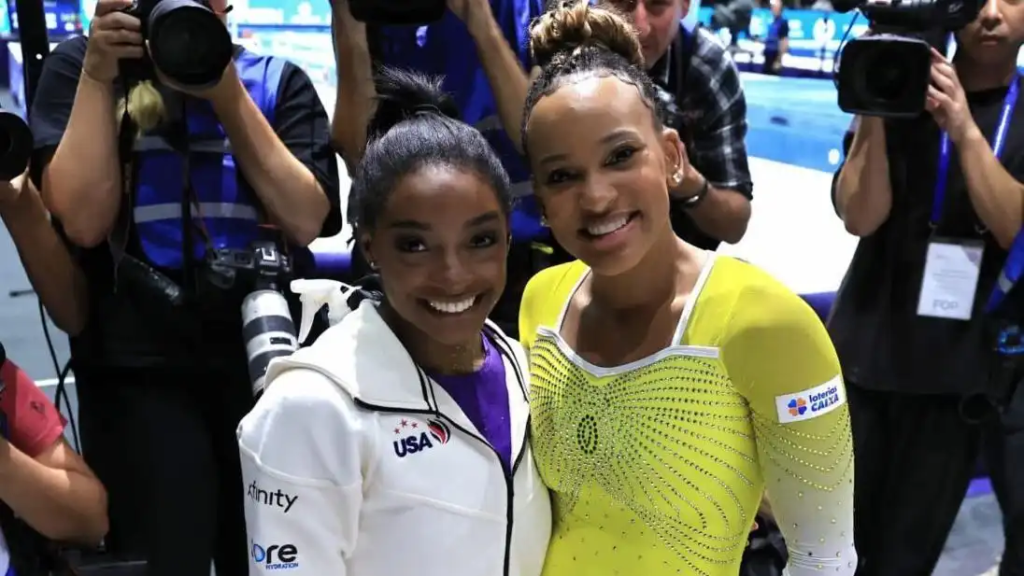 Simone Biles e Rebeca Andrade