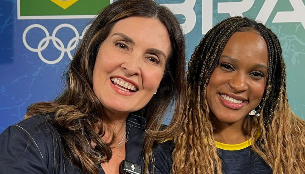 Fátima Bernardes e Rebeca Andrade