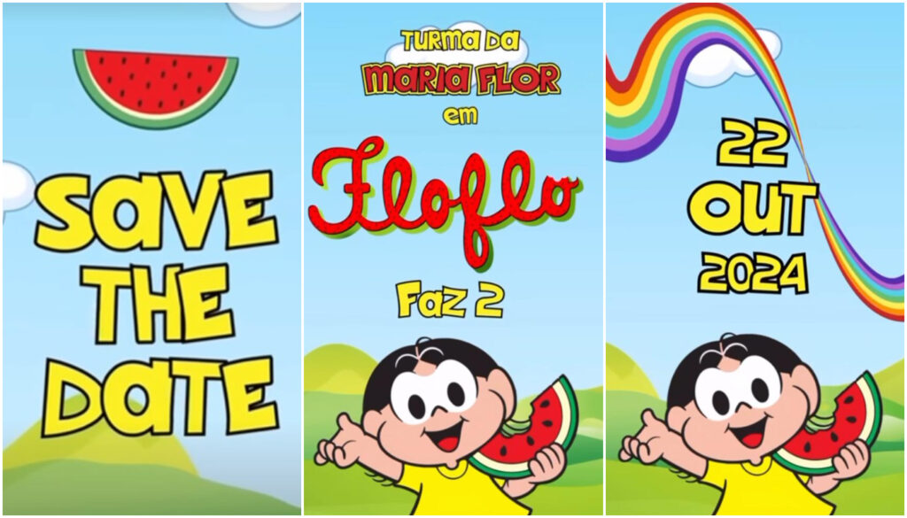 Convite do aniversário de Maria Flor, filha de Virginia