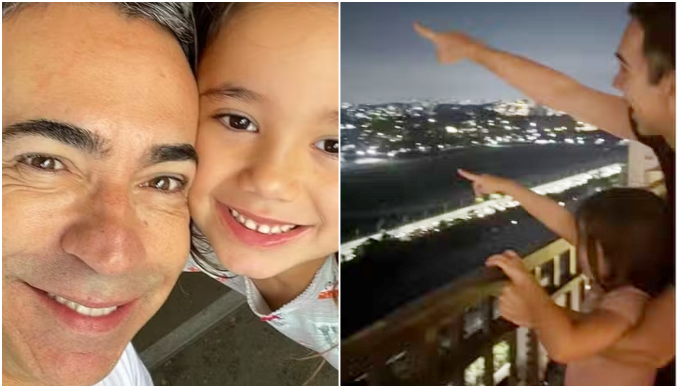 César Tralli e filha