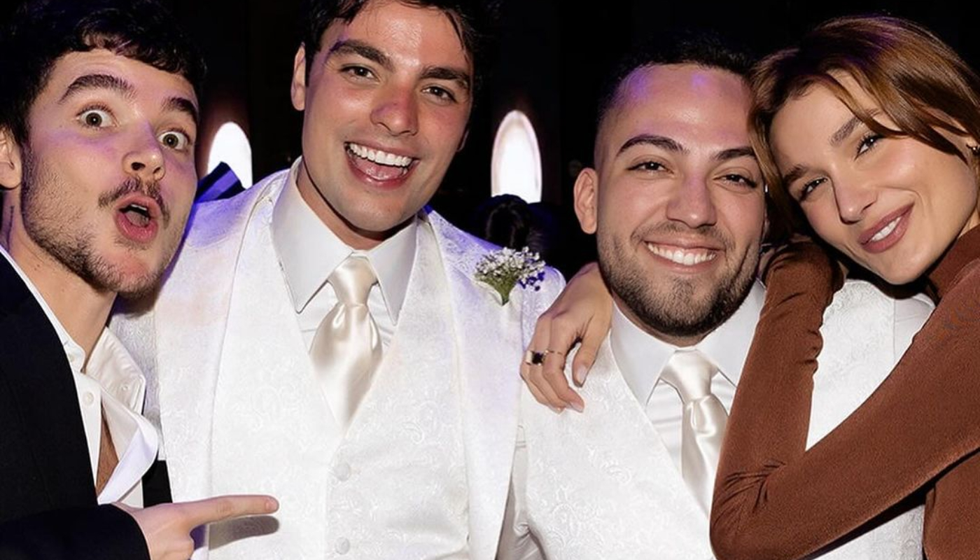 Sasha Meneghel e marido em casamento de Lucas Rangel e Bley