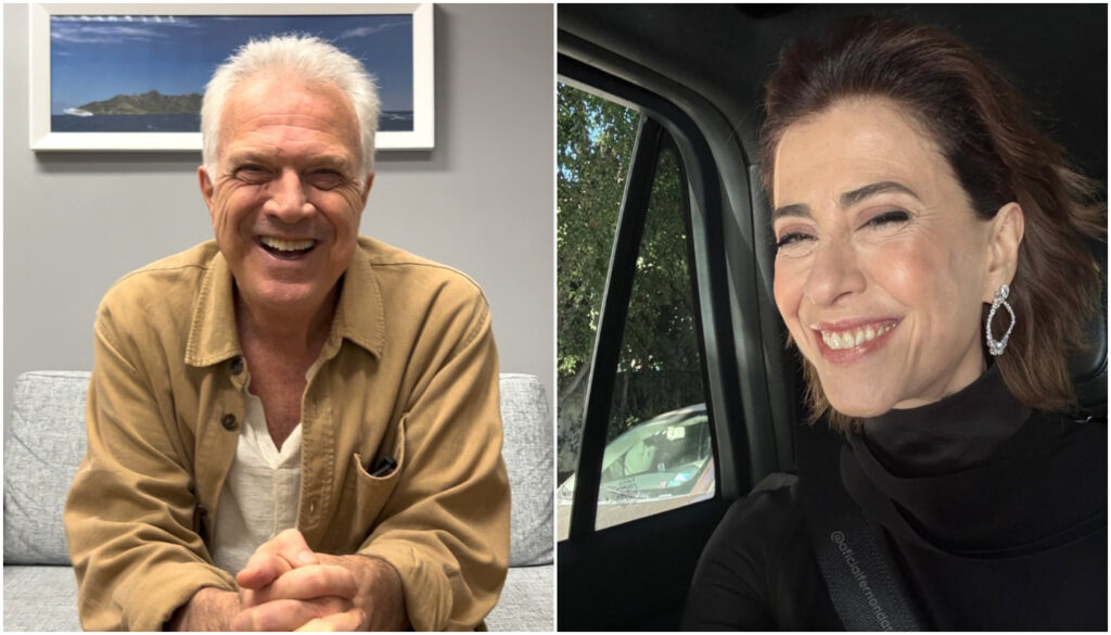 Pedro Bial e Fernanda Torres