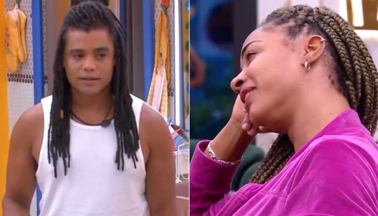 Reação de Diogo ao saber de beijo entre Aline e Thamiris no BBB25