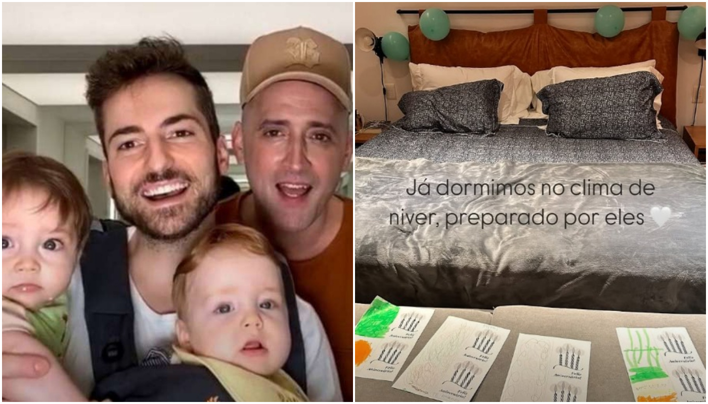 Viúvo de Paulo Gustavo ganha homenagem de aniversário dos filhos com o humorista: veja momento fofo