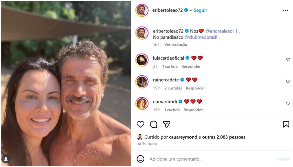 eriberto leão e esposa