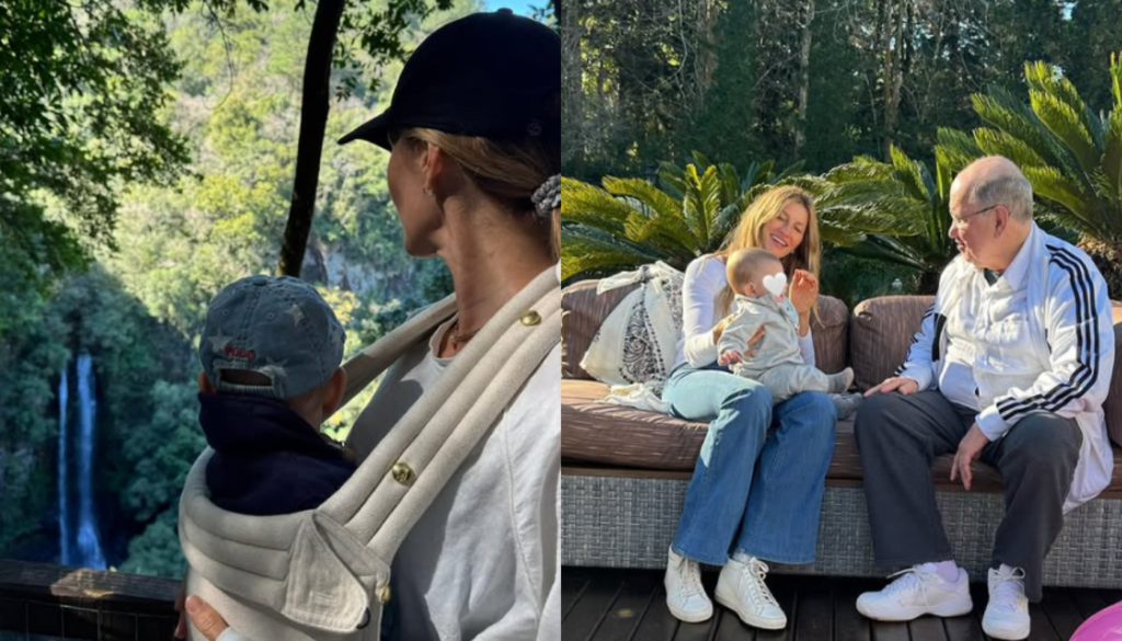 Gisele Bündchen com filho caçula e seu pai. (Créditos: Reprodução / @gisele)