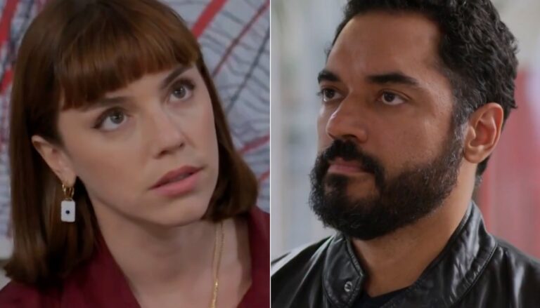 Solange (Alice Wegmann) e Mário Sérgio (Thomás Aquino) em "Vale Tudo" (Crédito: Reprodução/Globoplay)