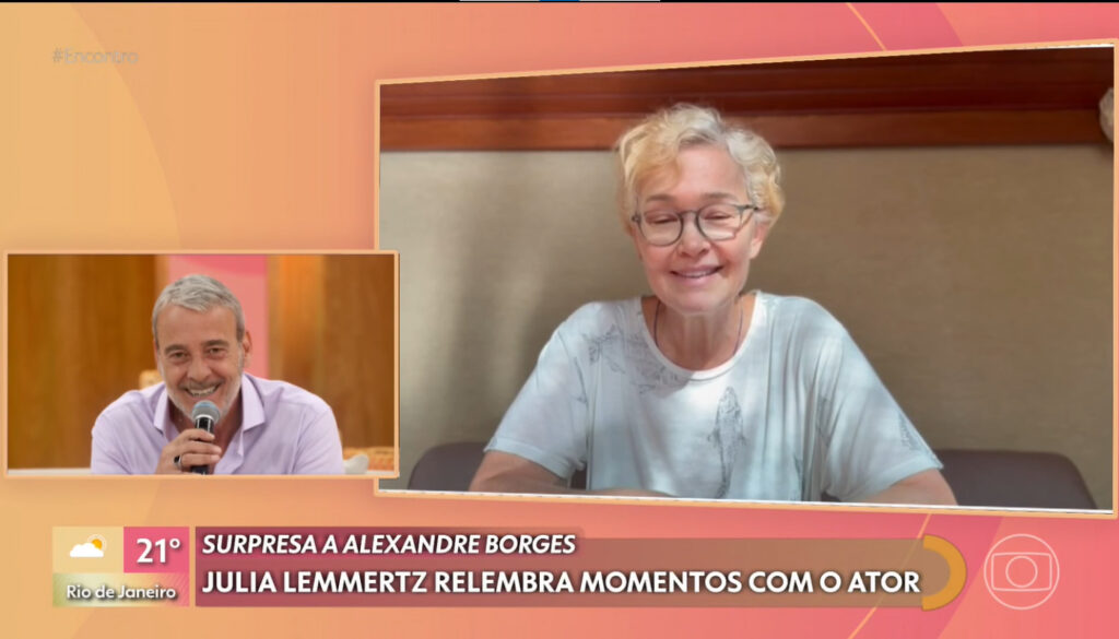 Alexandre Borges e Julia Lemmertz no Encontro com Patrícia Poeta em novembro de 2024