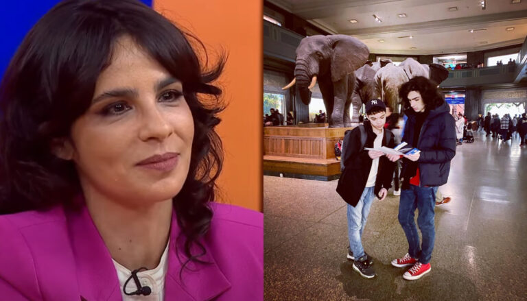 Maria Ribeiro e seus filhos, Bento e João, em foto publicada em dezembro de 2022.