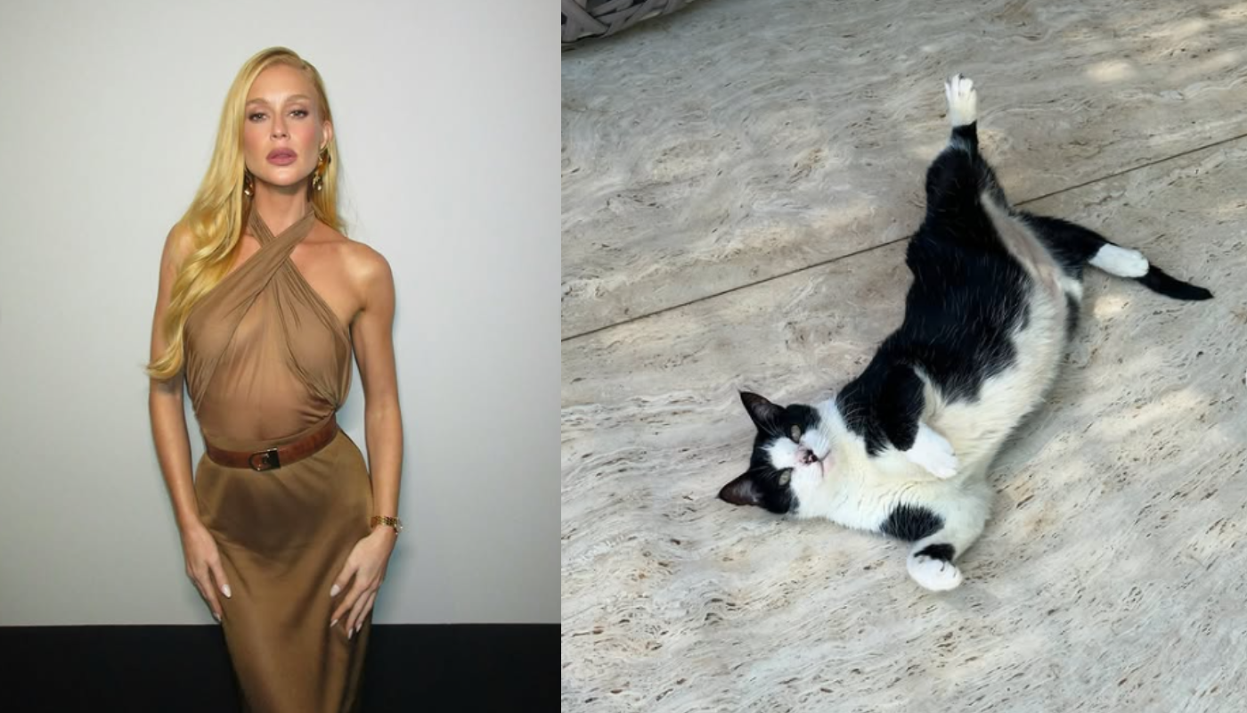 Maria Ruy Barbosa e seu gato. (Créditos: Reprodução / @marinaruybarbosa)