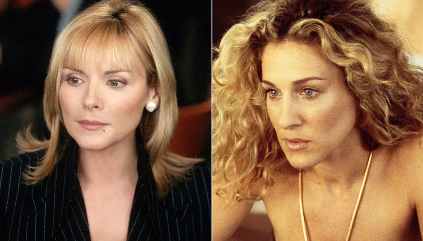 Samantha (Kim Cattrall) e Carrie (Sarah Jessica Parker) em "Sex and the City" (Crédito: Getty Images/Getty Images)