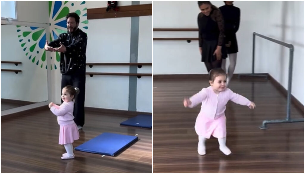 Eliezer faz balé com a filha, Lua, em setembro de 2025.