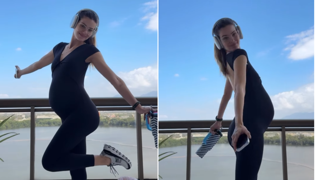 Camila Queiroz grávida. (Créditos: Reprodução / Instagram @klebbertoledo)