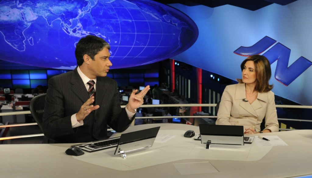 William Bonner e Fátima Bernardes no "JN". (Créditos: Reprodução / TV Globo / Renato Rocha Miranda)
