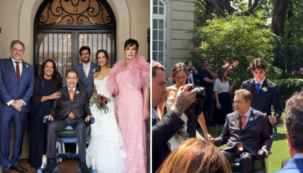 Faustão no casamento da filha. (Créditos: Reprodução / Instagram @laralaramusic)