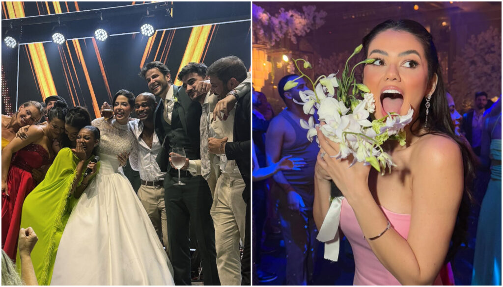 Ex-BBBs no zasamento religioso de Laís Caldas e Gustavo Marsengo em setembro de 2025