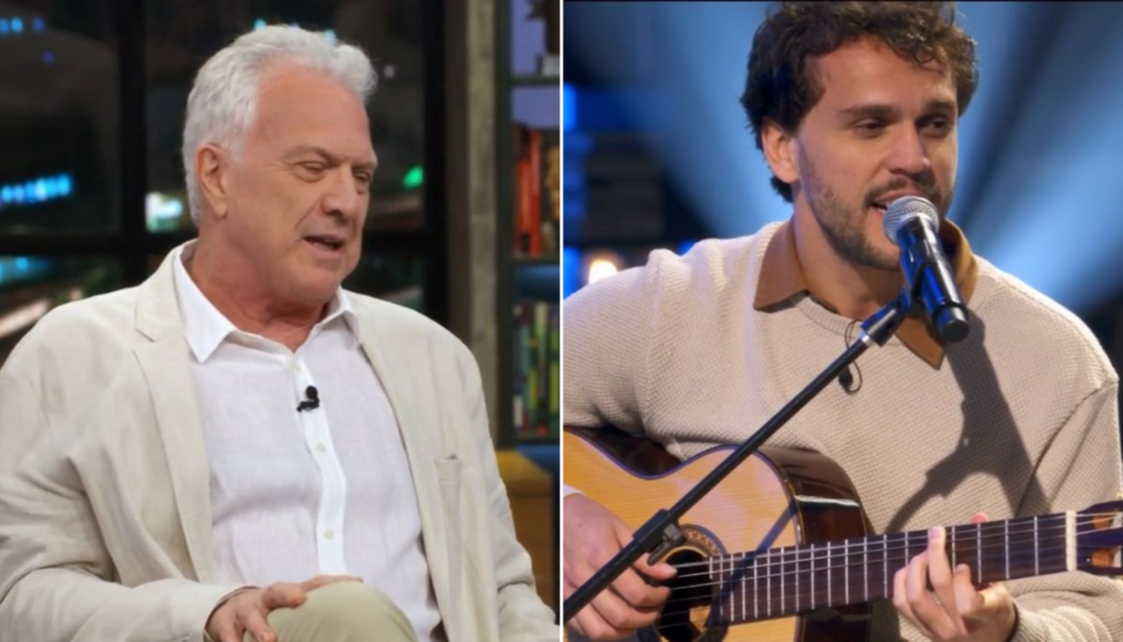 Pedro Bial e o filho, Theo Bial. (Créditos: Reprodução / Globoplay)