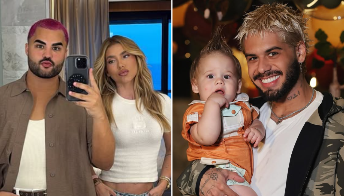 Lucas Guedez, Virginia, Zé Felipe e filho. (Créditos: Reprodução / Instagram @lucasguedez e @zefelipe)