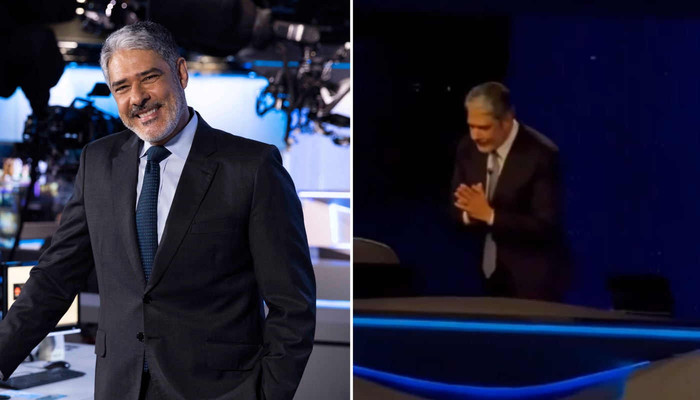 Filha de William Bonner mostra jornalista ovacionado nos bastidores do “JN”