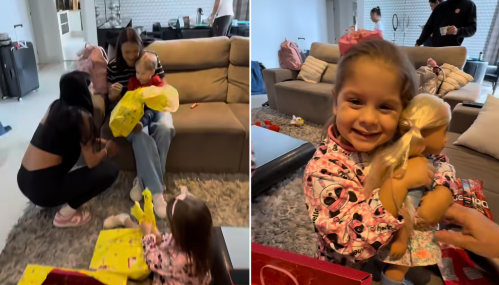 Ana Castela com os filhos de Zé Felipe. (Créditos: Reprodução / Instagram @zefelipe)