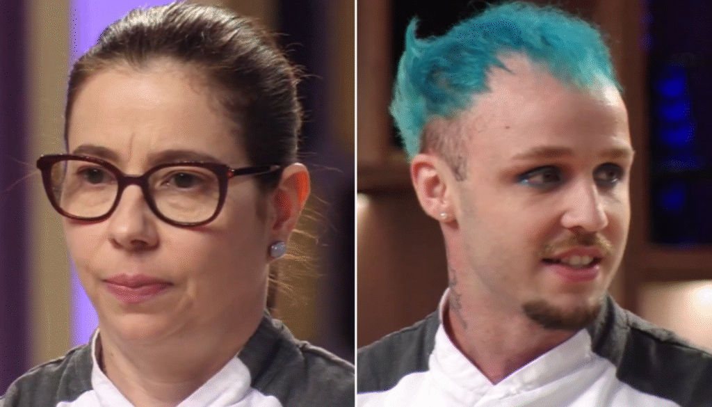 Marina Queiroz e Leo Salles. (Créditos: Reprodução / X @masterchefbr)