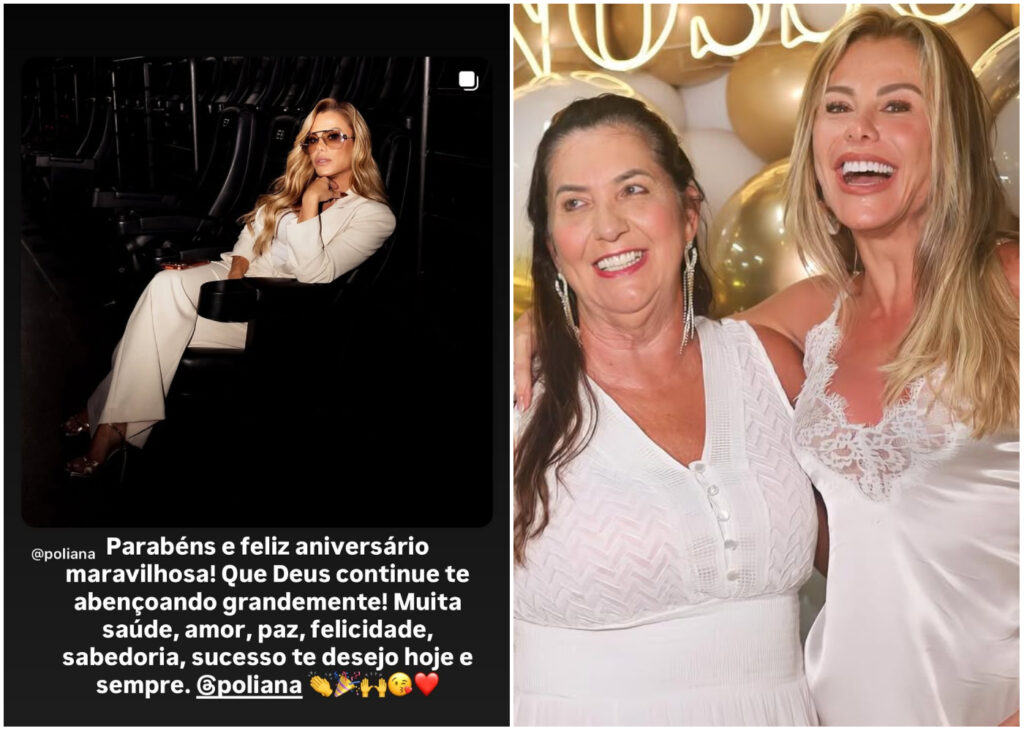Margareth Serrão desejou feliz aniversário a Poliana Rocha e chamou a outra avó de seus netos de maravilhosa