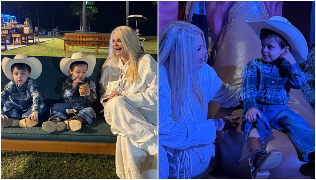 Monique Evans e os netos