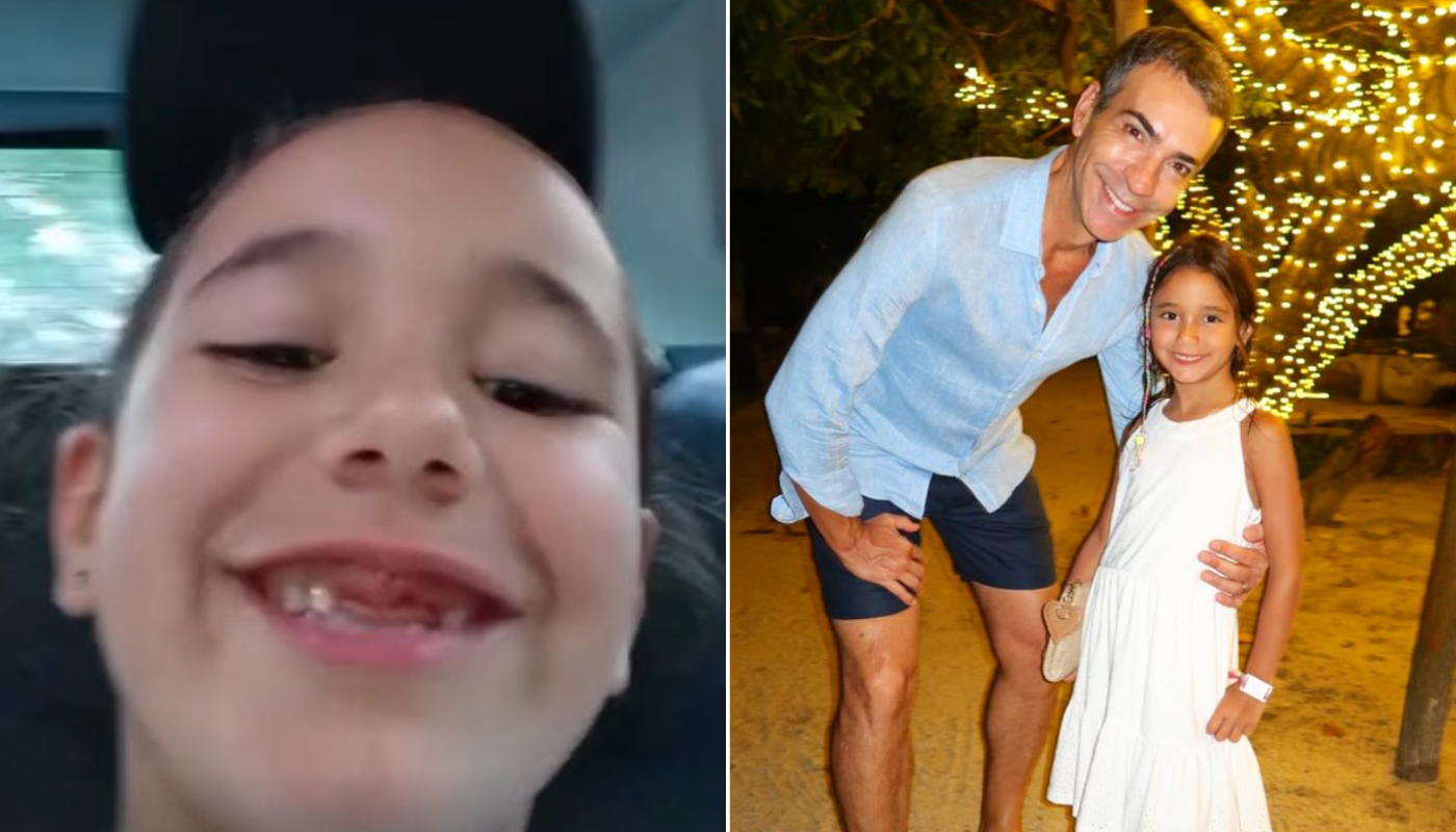 César Tralli e a filha, Manuella. (Créditos: Reprodução / Instagram @cesartralli)