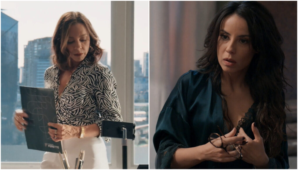 Xênica conta a Zenilda sobre os boatos de que os medicamentos distribuídos na Chacrinha não funcionam em "Três Graças"