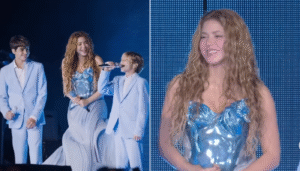 Filhos de Shakira participam de show.