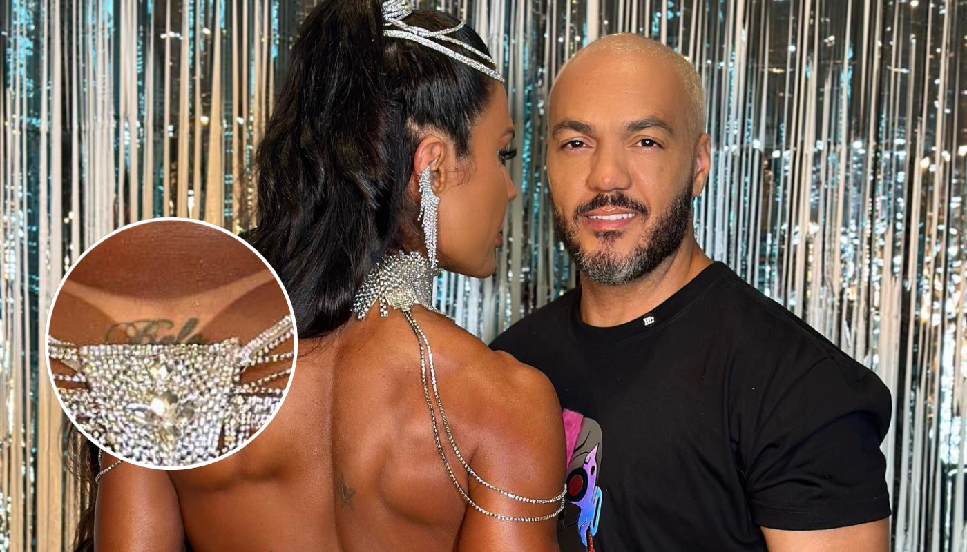 Gracyanne tem "Belo" tatuado no bumbum
