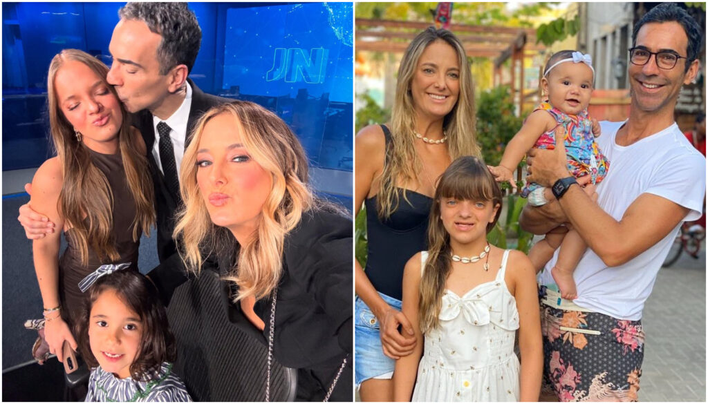 César Tralli e Ticiane Pinheiro com Manuella e Rafa Justus