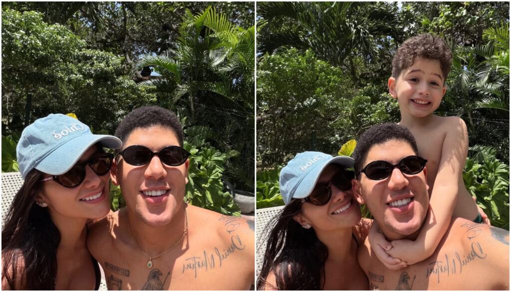 Zé Vaqueiro e Ingra com o filho Daniel