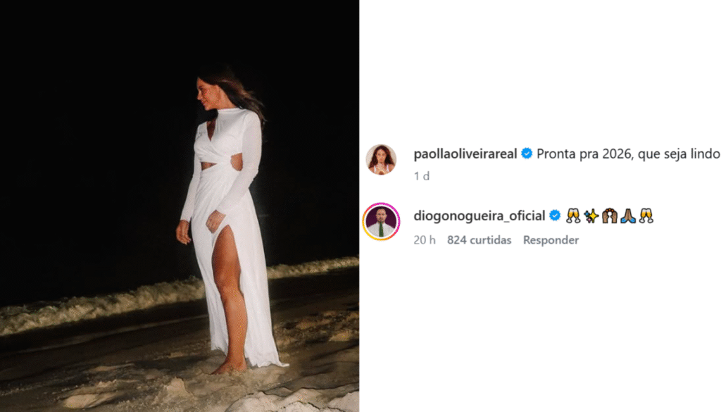 Diogo Nogueira comenta na foto de Paolla Oliveira. (Créditos: Reprodução / Instagram @paollaoliveirareal)