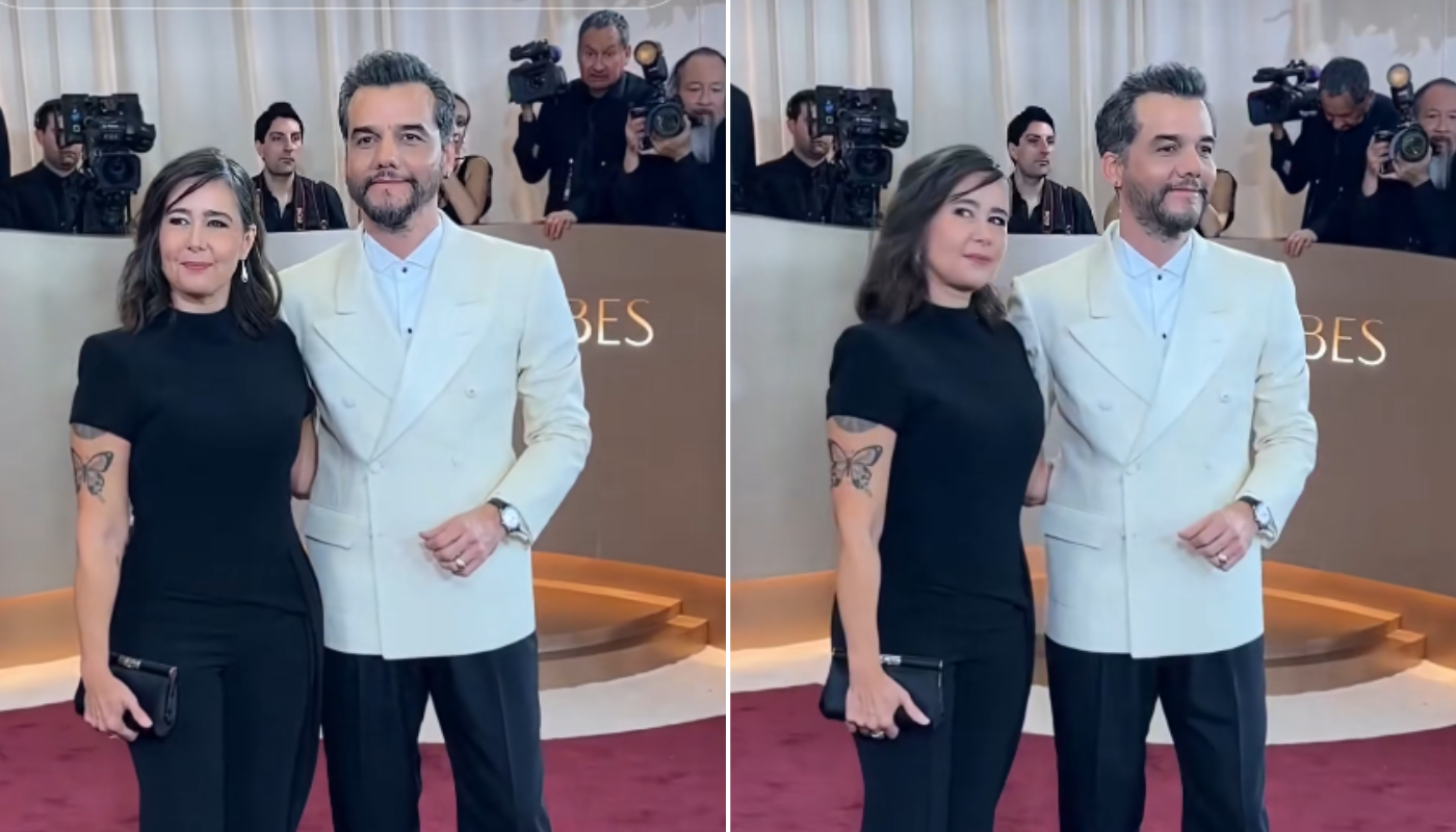 Wagner Moura no Globo de Ouro com a esposa. (Créditos: Reprodução / TikTok @omelete)