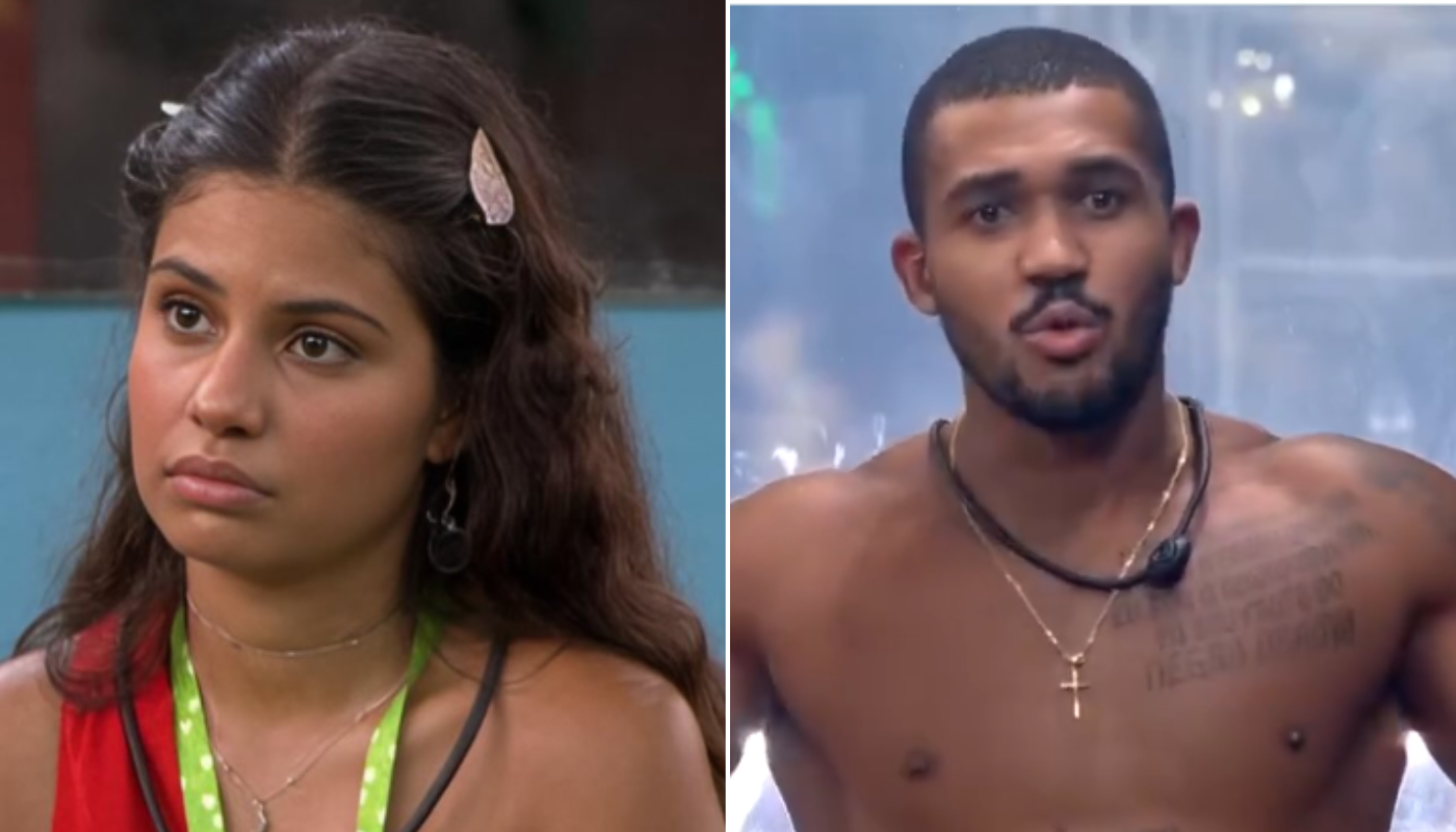 Gabriela e Matheus do BBB26. (Créditos: Reprodução / Globoplay)