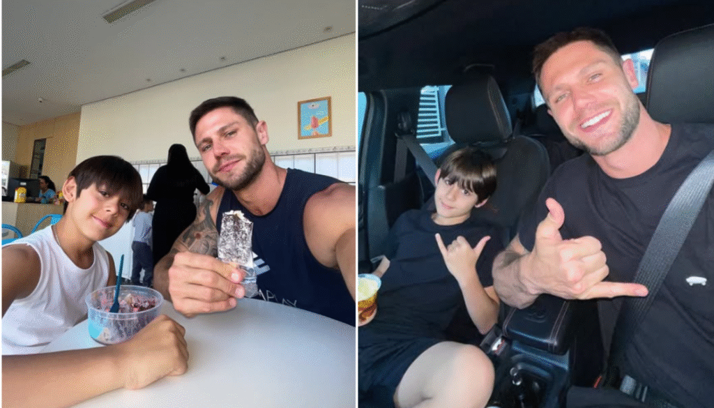 Jonas Sulzbach e seu filho João Lucas. (Créditos: Reprodução / Instagram @jonassulzbach)