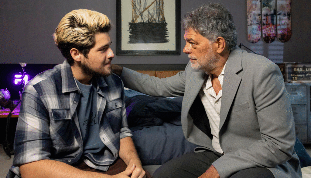 Rogério reencontra Raul. (Créditos: Reprodução / Globo / Fábio Rocha)