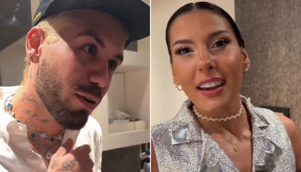 Ana Castela e Zé Felipe nos bastidores. (Créditos: Reprodução / X @VideosDeCelebs)