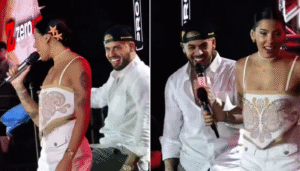 Ana Castela e Zé Felipe cantam juntos. (Créditos: Reprodução / TikTok @gabrielmahalem)