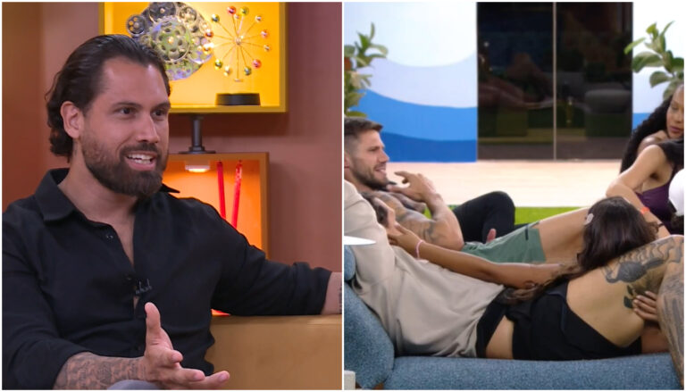 Brigido reage a cenas de Gabriela tocando no corpo dele