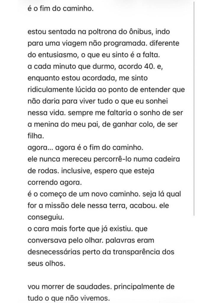 Filha homenageia Gerson Brenner. (Crédito: Reprodução / Instagram @vicabrenner)