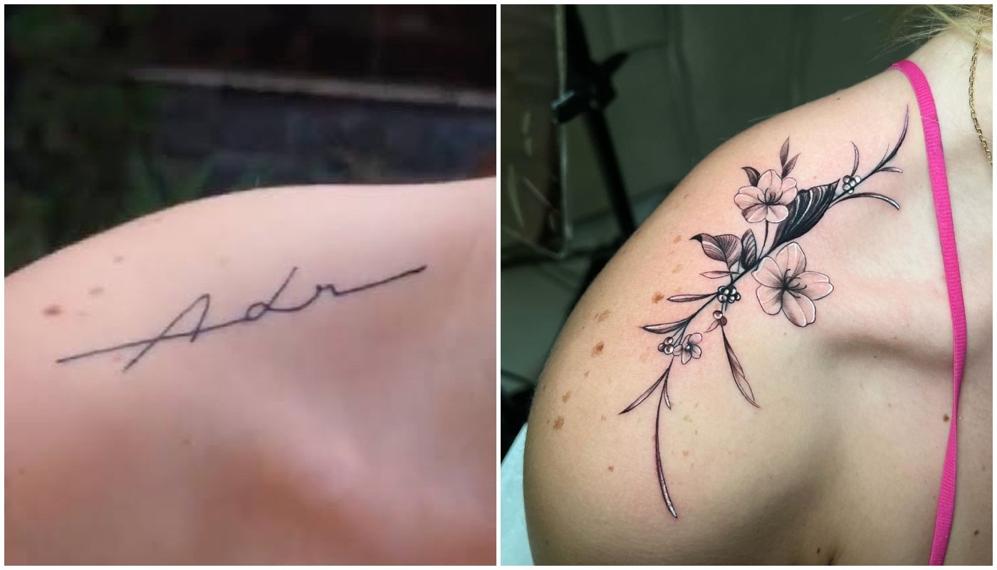 Antes e depois da tatuagem de Virginia para o ex