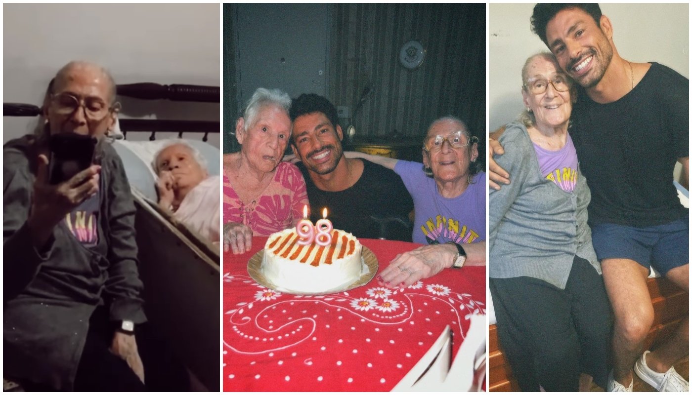 Cauã Reymond com a avó (98) e a tia (95)