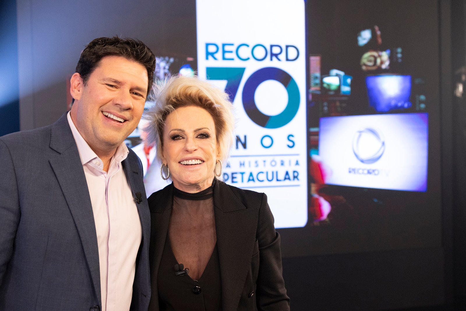 Ana Maria Braga na Record para homenagem aos 70 anos da emissora