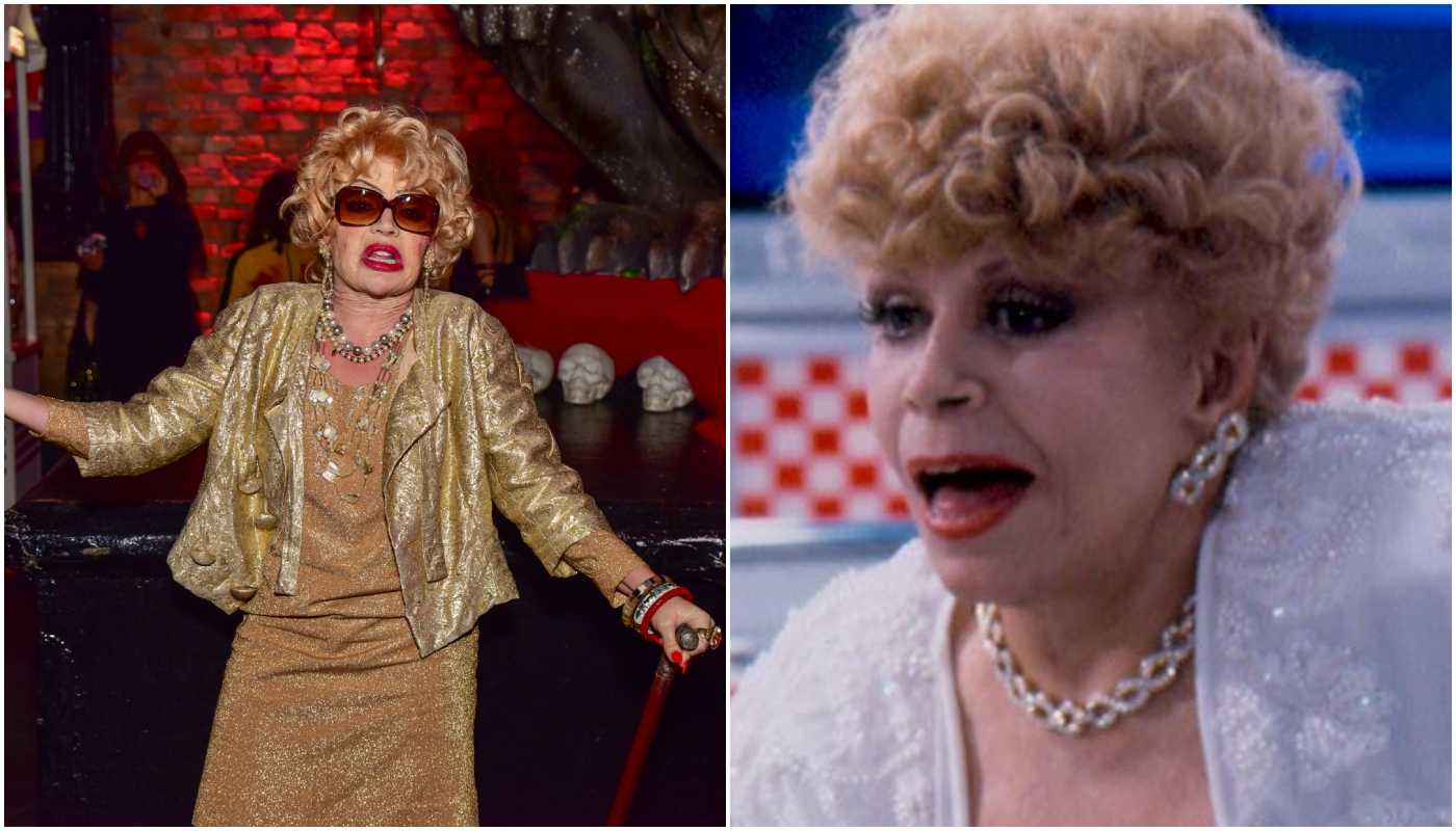 Gkay (à esquerda) e Dercy Gonçalves (à direita)