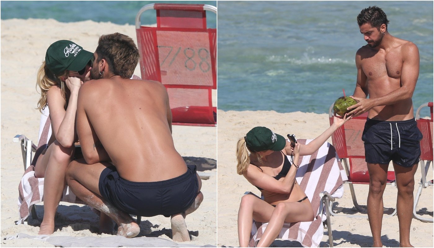 Agatha Moreira e Rodrigo Simas roubam a cena em praia: trocaram beijos e comeram milho