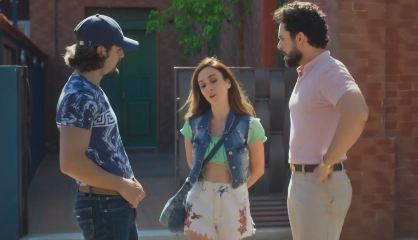 Natercinho (Daniel Rocha), Anely (Tata Werneck) e Luigi (Rainer Cadete) em