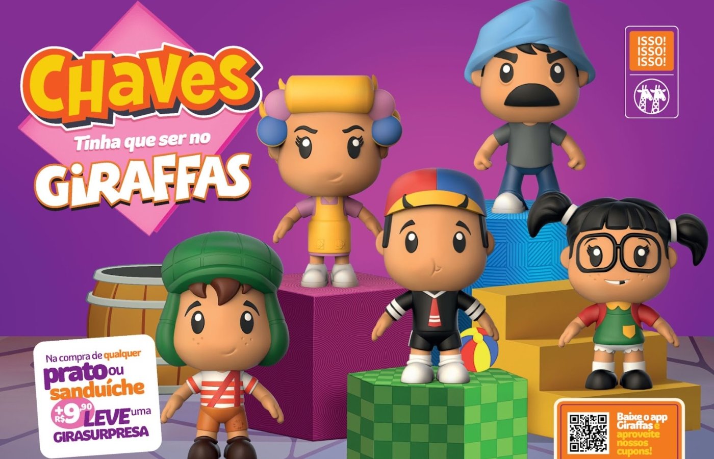 Giraffas lança bonecos do Chaves e eleva nostalgia: fãs poderão colecionar miniaturas