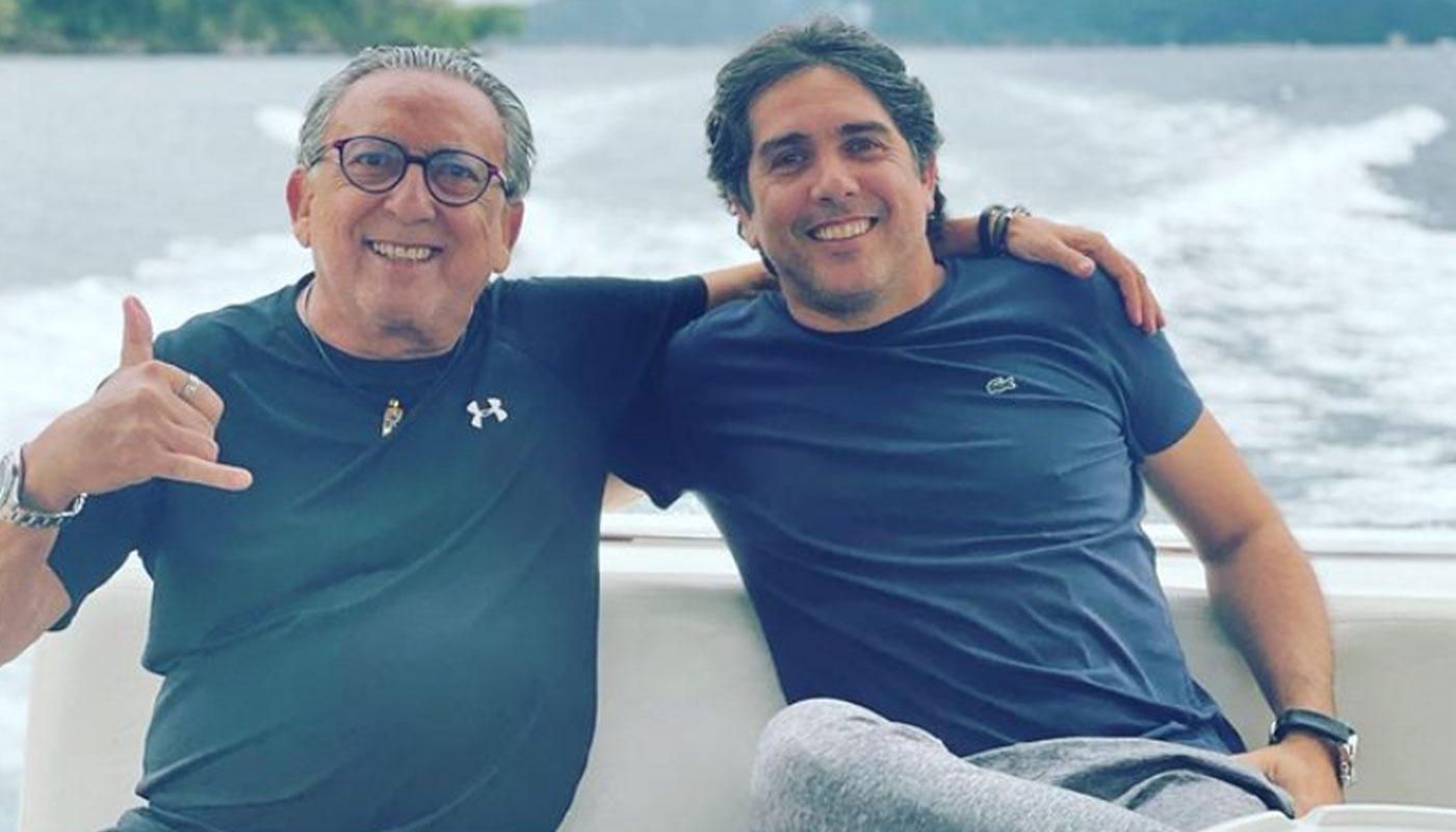 Galvão Bueno e o filho Cacá